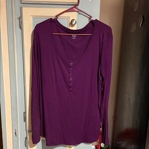 a.n.a Rich Purple Long Sleeve Top
